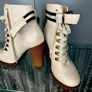 Size 7.5 Beige fun boots